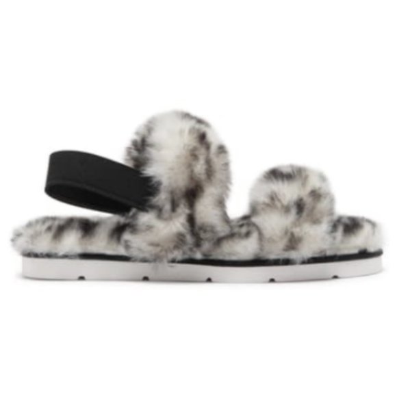 NEW Dolce Vita Women Pochy Faux Fur Elastic Slide Sling Spotted Slipper Sandal - Picture 2 of 6